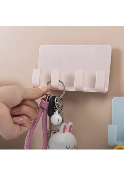 3 Adet Çok Amaçlı Pratik Askılık Anahtarlık Banyo Askılığı