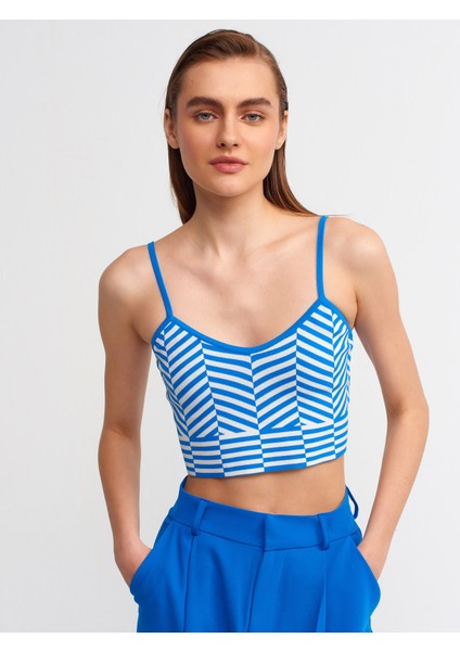 10184 Askılı Triko Atlet Crop-Saks