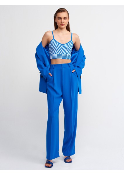 10184 Askılı Triko Atlet Crop-Saks