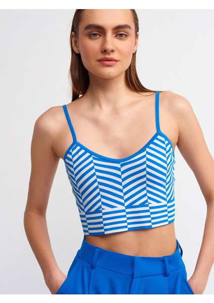 10184 Askılı Triko Atlet Crop-Saks