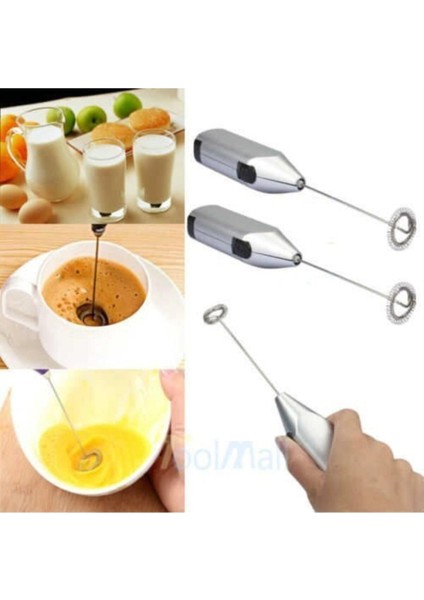 Mini Pilli Portatif Karıştırıcı Mikser Cappuccino Mixer