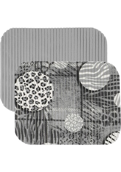Evye Koruyucu Mutfak Düzenleyici Aquamat 2'li Gri ve Desenli Set 32X42CM