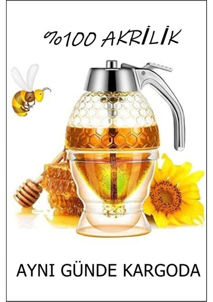 Bal Musluğu Bal Dağıtıcı Kavanozu Çikolata Reçel Dağıtıcı Akrilik