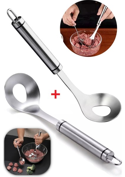 Köfte Kaşığı Kıyma Hazırlama Hamur Lokma Dökme Kepçesi Kıyma Aleti Paslanmaz Köfte Hazırlama Kalıbı