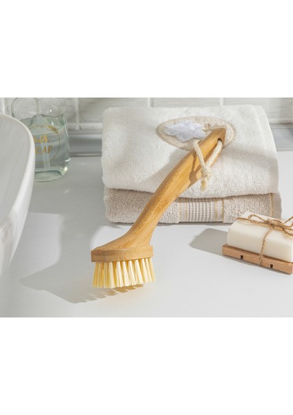 Amabel Bambu Temizlik Fırçası 26X5X7CM Kahve