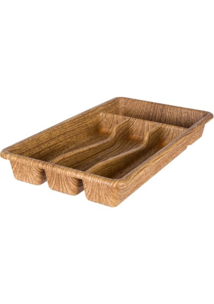 Ahşap Görünümlü Çekmmegaw Kaşıklık 4 Bölmeli 402