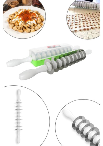 9 Bıçaklı Erişte Hamuru Kesme Merdanesi