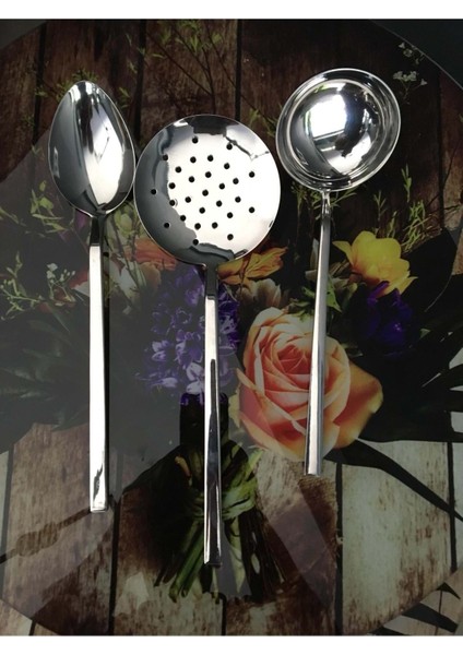 3 Parça Servis Seti Kepçe Takımı 304 Kalite 3 ml