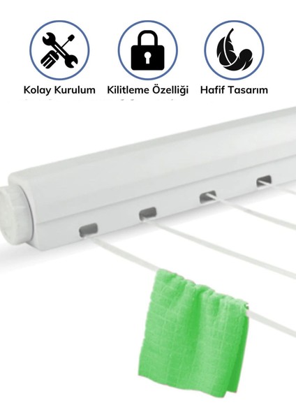 Pratik Portatif Yeni Nesil Çek As Kolay Askılık 4 Ipli Askılık