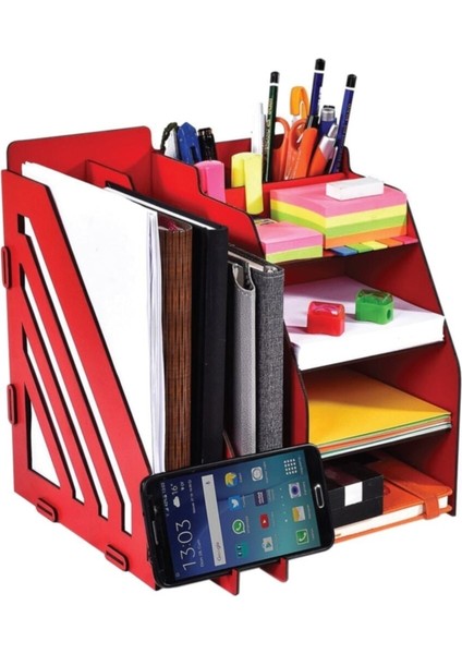 Evrak Rafı Pratik Masa Üstü Düzenleyici Hediyelik Ahşap Organizer