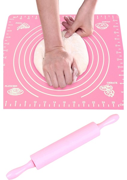 Silikon Hamur Açma Matı +Hamur Merdanesi