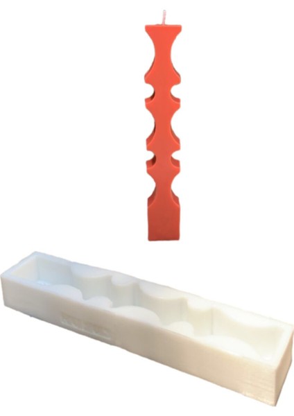 Sütun 2d Uzun Mum Kalıbı Silikon