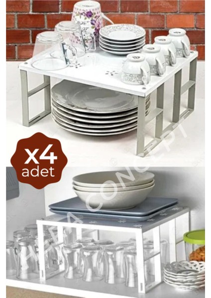 4 Adet Dolap Içi Düzenleyici Raf