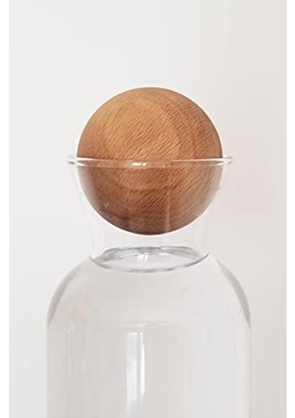5,5 cm Dekoratif Masif Ahşap Küre Karaf/sürahi Kapağı | Hava ile Sıvının Etkil