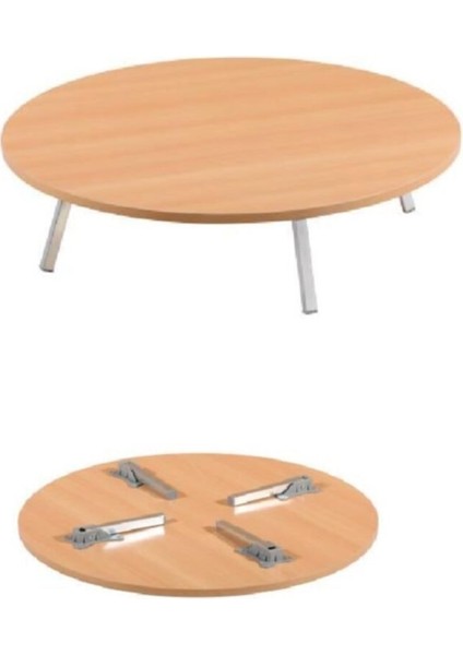 Hamur Açma Yuvarlak Masa Ayaklı Yer Sofrası 60 cm