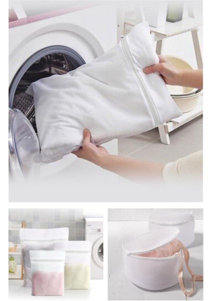 4’lü Fermuarlı Çamaşır Yıkama Seti (Sütyen Yıkama Filesi Dahil)