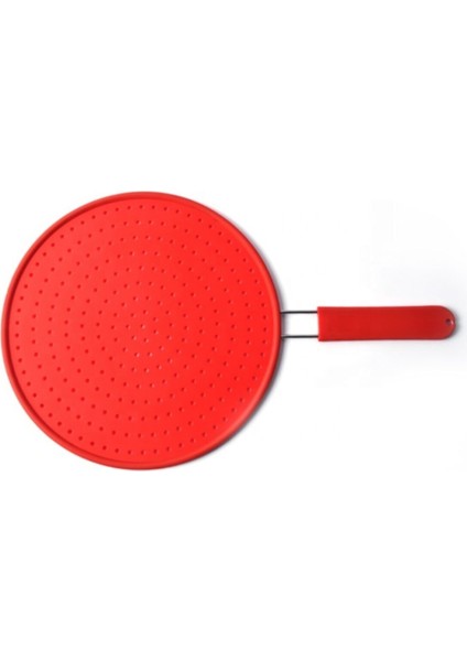 Silikon Yağ Sıçratmaz Tava-Tencere Kapağı 28 cm Kırmızı