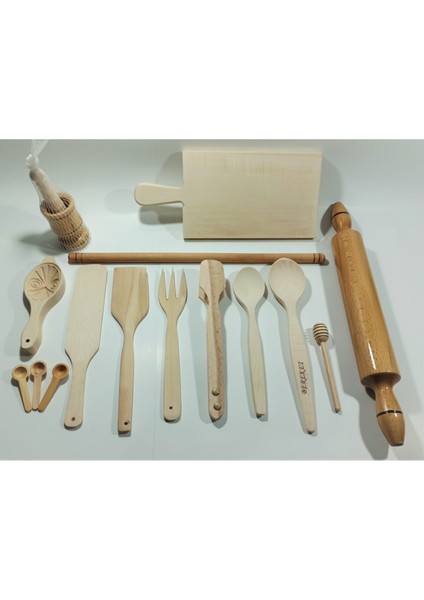 Anne Hediyesi Geniş Aile Ahşap 15 Parça Komple Set