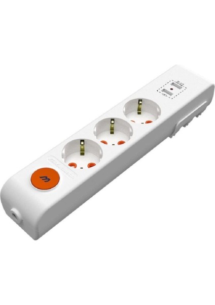 Çift USB Anahtarlı 5 M Topraklı Priz