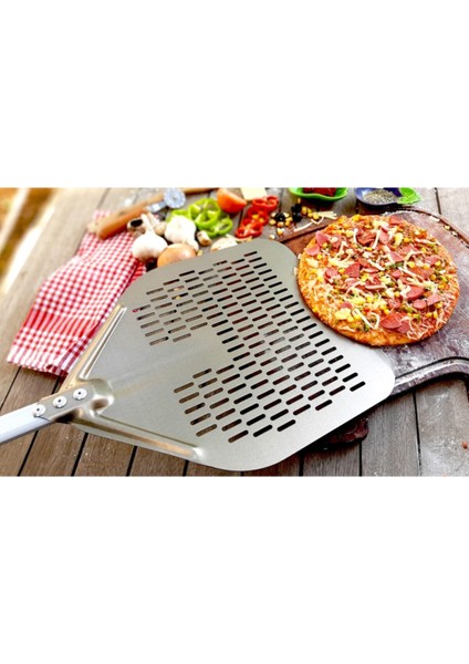 Alüminyum Pizza Fırın Küreği 30 cm Delikli Model Pizza Küreği Alüminyum 30 cm