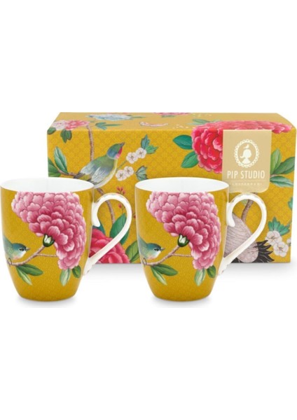 Blushing Birds 2'li Kupa Seti Sarı 350 ml