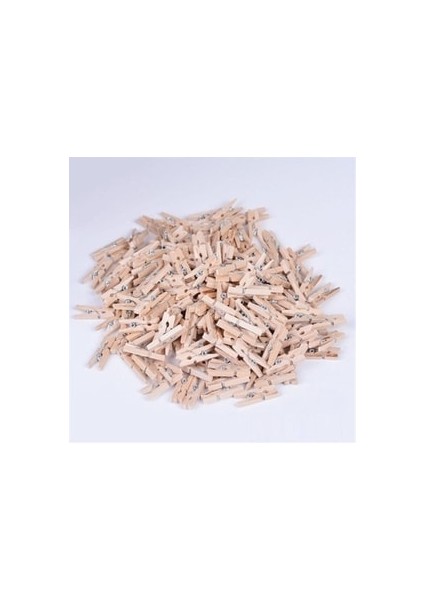 Ahşap Mini Mandal Seti Tek Renk 100 Adet