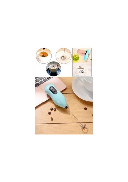 Pilli Metal Çırpıcı Mini Mixer Kahve/süt Köpürtücü