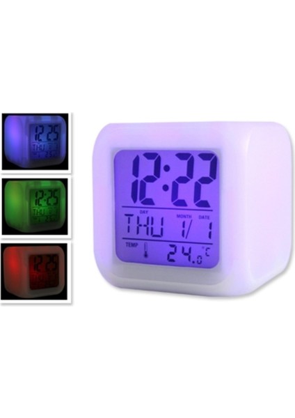 7 Renk Değiştiren Alarmlı Dijital Küp Saat fiyatları