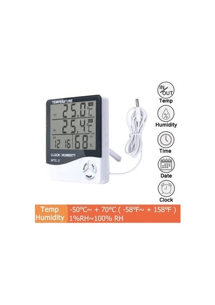 LCD Elektronik Dijital Sıcaklık Nem Ölçer Termometre