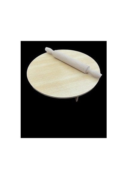 Ahşap&tahta Merdaneli&ayaklı Hamur Açma Tahtası