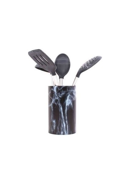 Silikon 5 Parça Mermer Desenli Kepçe Seti