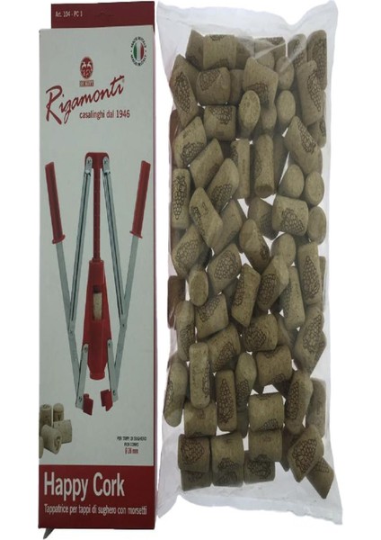 Çift Kollu Mantarlama Aleti ve Mantar - 100 Adet - Set