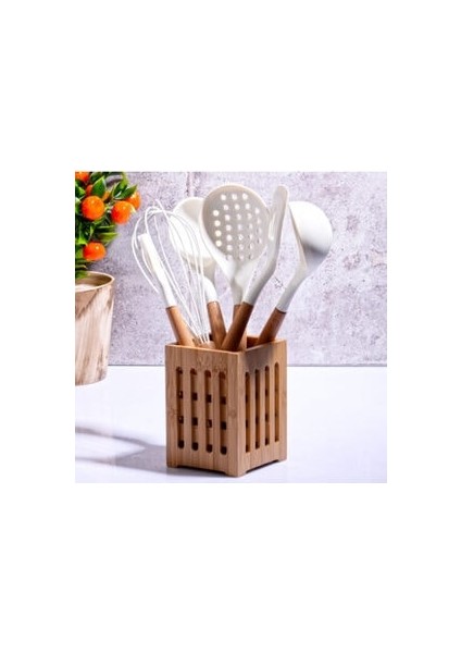 Kosova Bambulu 7 Parça Kepçe Seti Krem (SLK-258)