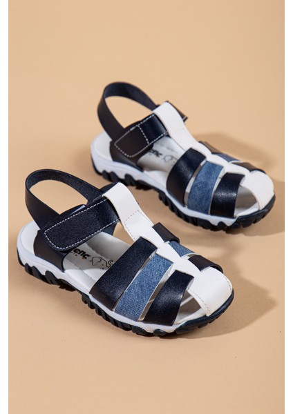 3315 Laci Beyaz Erkek Çocuk Sandalet Ayakkabı