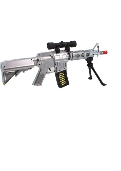 Oyuncak Tüfek M16 Işıklı Sesli 60 cm Çatal Ayaklı