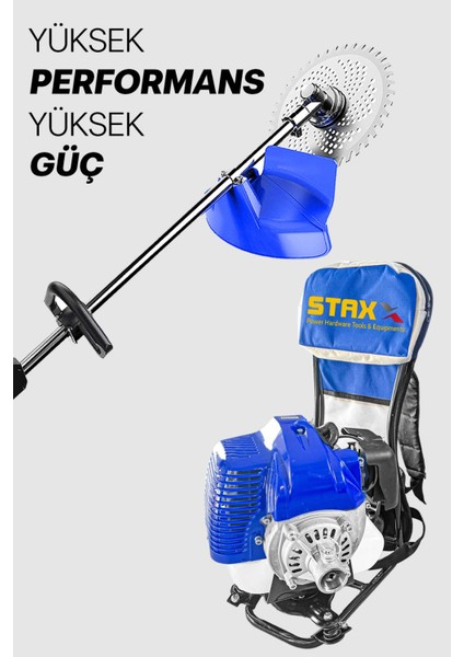 Germany Turbo 2 Zamanlı 7.9 Hp 63CC Metal Dişli Benzinli Sırt Tipi Tırpan Ot Çayır Çim Biçme + Yağ fiyatları
