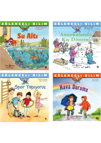 Eğlenceli Bilim Serisi Su Altı - Anaokulunda Kış Dönemi - Spor Yapıyoruz - Hava Durumu 4 Kitap Set