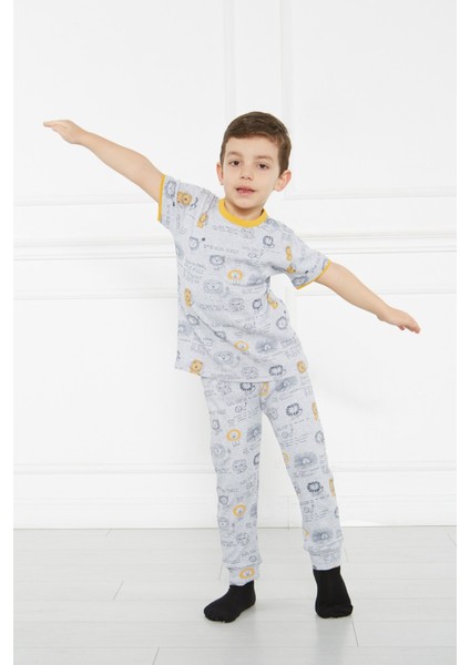 Aslan Desenli Pijama Takımı Gecelik Erkek Çocuk