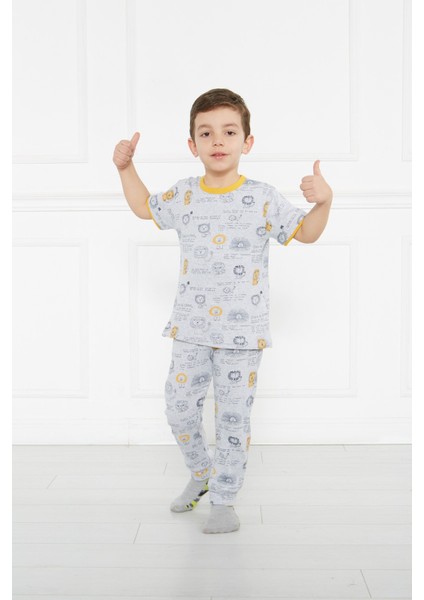 Aslan Desenli Pijama Takımı Gecelik Erkek Çocuk