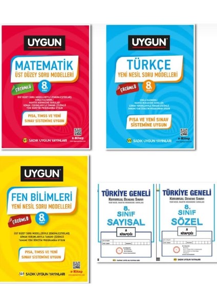 8. Sınıf Matematik - Fen- Türkçe Yeni Nesil Soru Modelleri Seti 3 Kitap + Deneme Sınavı