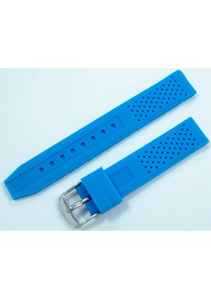 20MM Mavi Silikon Saat Kordonu Gök Mavi Saat Kayışı Toz Tutmaz