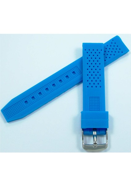 20MM Mavi Silikon Saat Kordonu Gök Mavi Saat Kayışı Toz Tutmaz fiyatları
