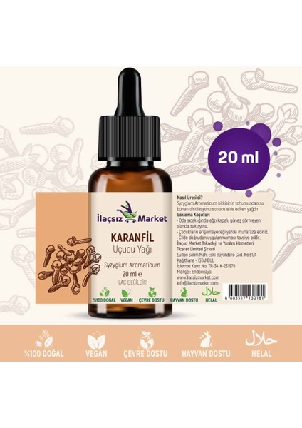 İlaçsız Market Karanfil Tomurcuk Yağı / 20 ml