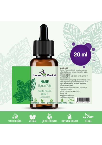 İlaçsız Market Nane Yağı 20 ml