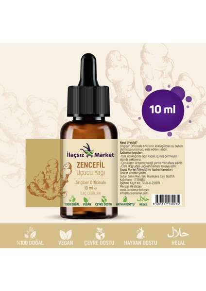 İlaçsız Market Zencefil Yağı 10 ml