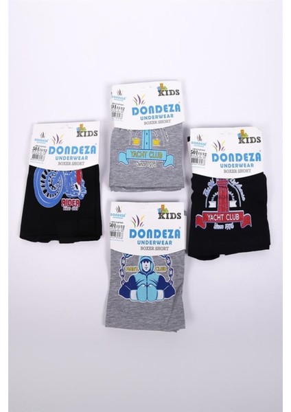 Erkek Çocuk Çok Renkli Desenli 5'li Paket %100 Pamuk Boxer