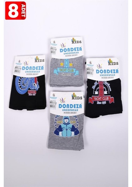Erkek Çocuk Çok Renkli 8'li Paket %100 Pamuk Boxer fiyatları