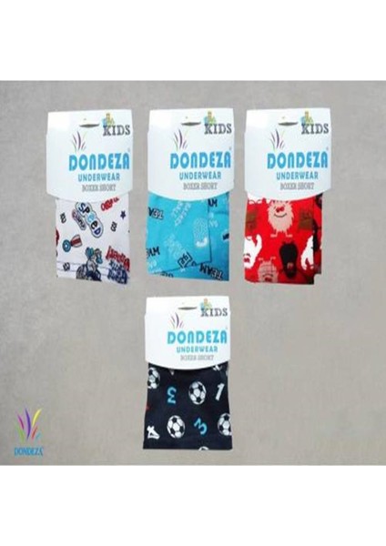 Erkek Çocuk Çok Renkli 8'li Paket %100 Pamuk Boxer modelleri