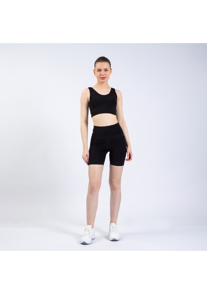 The Step Sports Snc Kadın Siyah Crop Spor Büstiyer