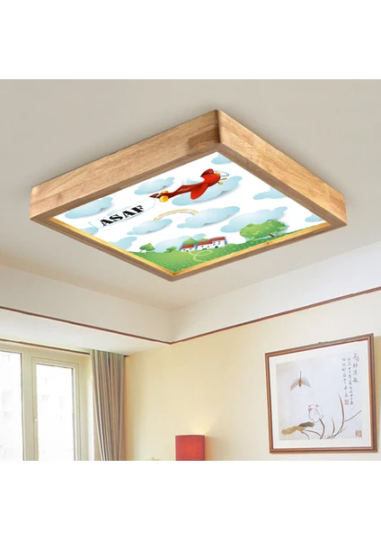 Wood Design World Ahşap Çerçeve Tavan LED Aydınlatma